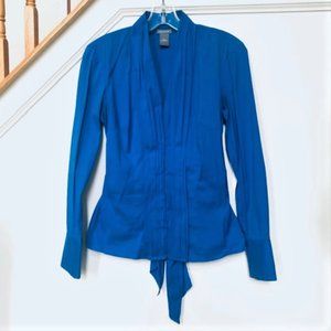 Cotton Button-Down Royal Blue Shirt